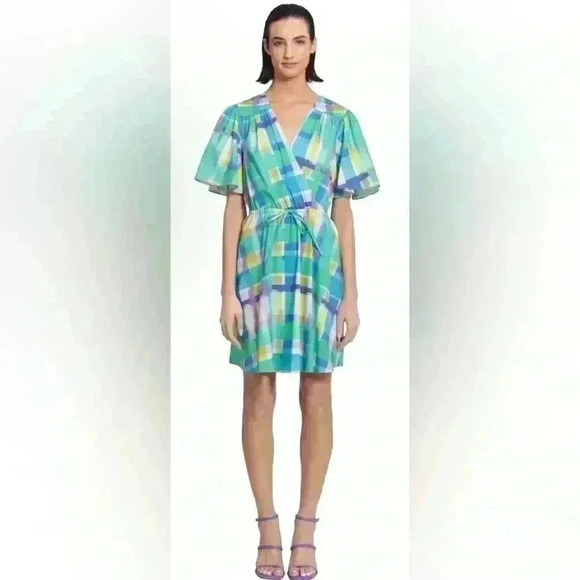 Donna Morgan Women’s Plaid Marina Mini Dress Size Medium - Picture 2 of 15